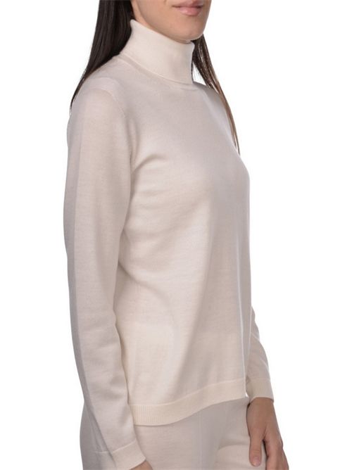 Women's ivory turtleneck sweater La fileria | 54213-14202005